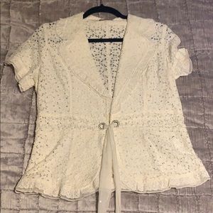 Wedding Lace top short sleeve over top